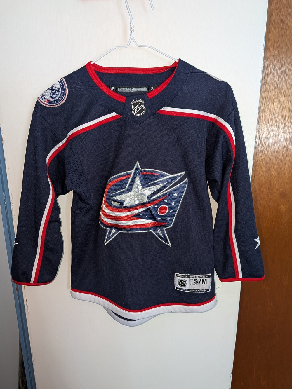 Reebok Columbus Blue Jackets NHL Youth Replica Home Jersey Blue & Red Small/膑?